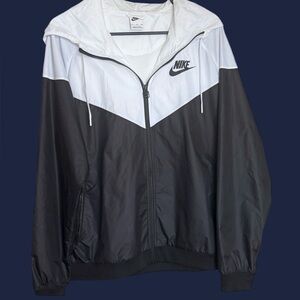 Nike Black and White Windbreaker Jacket